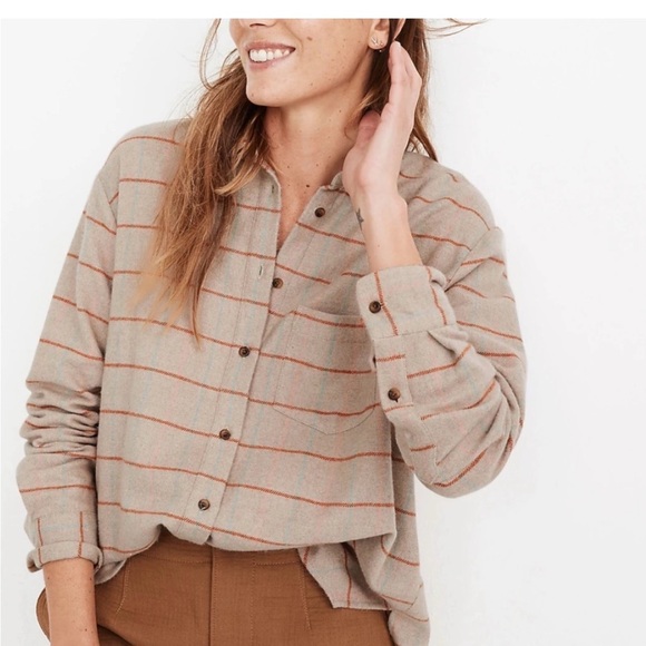 Madewell Tops - Madewell Flannel Sunday button down Keene Plaid long sleeve shirt jacket Sz s